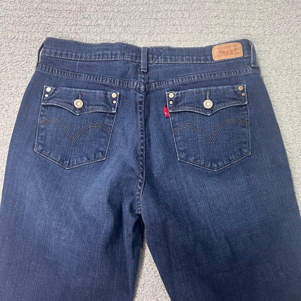 Levi's Capri Jeans 2000s Cuffed 14 Dark Wash Denim Indigo Casual Summer Boho - Picture 3 of 7